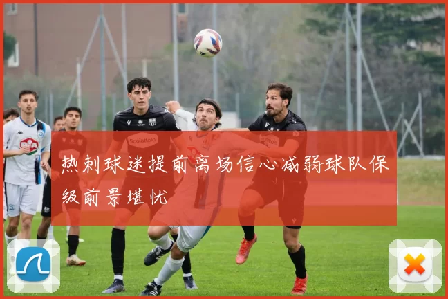 热刺球迷提前离场信心减弱球队保级前景堪忧